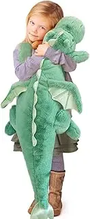 ARELUX 35in Cute Dragon Stuffed Animals Plush Toy,Soft Green Pterosaur Plushie Fuzzy Dinosaur Pillow Plushies with Wings Cuddly for Friends Family Member
