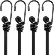 Sturdy Bungee Cord with Hook 24", Extra Strong Black Luggage Straps Outdoor, We
