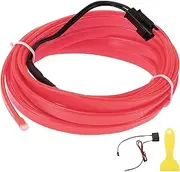 X AUTOHAUX 3 Meter EL Wire Cable LED Glow String Light Car Lighting Strip Flexible Neon Light for Car Decoration Wiring Driver(12v) Pink