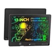 13 Inch LCD Writing Tablet for Kids, Rechargeable Erasable Doodle Board Black