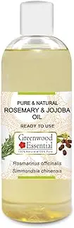 Greenwood Essential Rosemary and Jojoba Oil, Liquid Gold for Hair and Scalp- Pure and Natural 200ml (6.76oz)