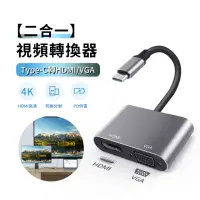 在飛比找momo購物網優惠-【ANTIAN】Type-C轉HDMI/VGA視頻轉換器 4