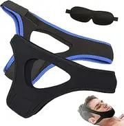 Veralabs Airflow Jaw Strap, Airflow Jaw Strap, Adjustable Breathable Chin Strap, Anti Snoring Chin Strap for Men and Women Sleeping, Effective Anti Snoring Solution(Black+Blue)