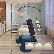 LED Half Moon Lamp Bright LED Floor Lamps for Eyelash Extensions - 3 Color Modes Esthetician Light with Phone Holder, Adjustable Height & Brightness Tattoo Light for Beauty, Artists, Nail Tech