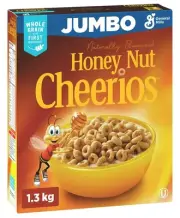 Canadian Honey Nut Cheerios Breakfast Cereal, Jumbo Size, Whole Grains, 1.3kg