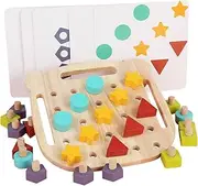 YRTUOP Screw Board for Kids, Wooden Interactive Screw Game, Fine Motor Skills, Building Construction Game, Color Matching Sorting Board for Early Learning