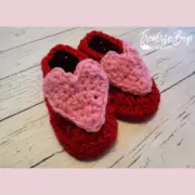 Crochet heart baby booties PATTERN ONLY
