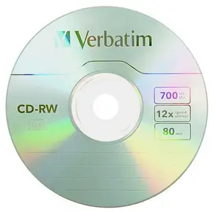 Verbatim 威寶 12x CD-RW 空白光碟 燒錄片 可重覆燒錄 原廠10片布丁桶裝