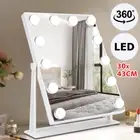 Hollywood Make up Mirror 12 LED Standing Tabletop Vanity 360° Rotation Mirrors