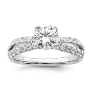 14k White Gold 5/8 Ct. Lab Grown Diamond VS/SI+ G+ 1 Ct. Center Round Engagement Ring