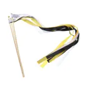 15Pcs Wedding Ribbon Sticks Party Ribbon Streamers Sticks Golden, White, Black