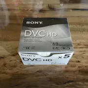 5 New Sealed Sony 63 Minute Mini DV Digital Video Cassette Tapes DVM63HDR DVC HD