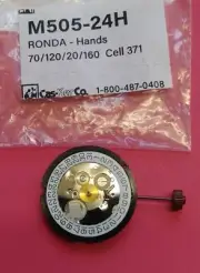 Ronda Swiss M505-24H Quartz Date@4 NOS Movement. Sets & Runs, Keeps Time.
