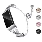 StrapsCo Rhinestone Stainless Steel Watch Bracelet Strap for Fitbit Charge 4