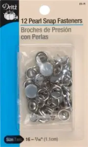 Dritz 25R Pearl Snaps 7/16" 12/Pkg-White (6Pk)
