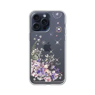 【apbs】iPhone 15 / 14系列 防震雙料水晶彩鑽手機殼(祕密花園)