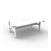 1500Mm 2Person Workstation With Cable Tray Natural White And White