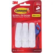 3M Command Adhesive Small Hooks Value Pack 6 Pack - White