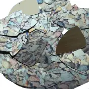 Fishscale Fin Sequin 1.5" Brown Stone Rocks Pebbles Gravel Metallic