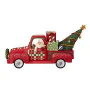 Jim Shore Country Living Collection Santa in Red Pickup Truck