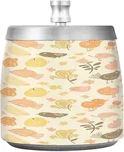 Cute Chickens and Chicks Pastel Smoking Can, Trash can with Lid, Simple Windproof Ashtrays