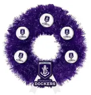 Fremantle Dockers AFL Christmas Wreath Door Ornament Man Cave Bar Gift