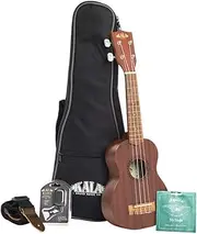 Kala KA-15 Soprano Ukulele Bundle - Natural Mahogany