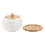 Clear Salt Boxes with Lids Ceramic Seasoning Jar Condiment Storage