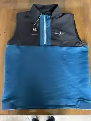 NWT MEN'S UNDER ARMOUR GOLF VEST, SIZE: XL, COLOR: BLUE/BLACK (N02)
