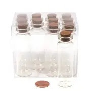 Mini Corked Glass Tube Vial Bottles, 3-inch, 12-count