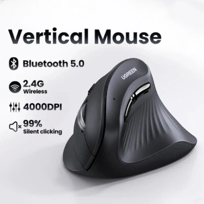 Mouse Wireless Bluetooth5.0 2.4G Ergonomic 4000DPI 6 Mute Buttons Tablet