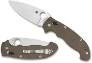 SPYDERCO Manix 2 XL Brown Canvas Micarta CPM CRU-WEAR Blade Plain Edge, C95MPCW2