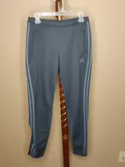 adidas women's M activewear pants gray elastic waist with tie 2 from zip pockets