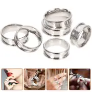 18 Pcs Silver Stainless Steel Fluted Ring Man Handmade Rings En