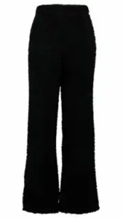 NEW Boohoo Black Wide-Leg Fluffy Comfortable Lounging Pants for Women, Size 12