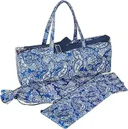 GUSTARIA Empty Mahjong Game Set Bag, Blue Printed American Mahjongg Bag, with Protective Sleeve for Mahjong Racks and Pushers and Mahjong Tiles Bag (Case Only)