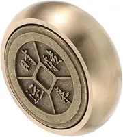 Brass Ruler Paperweight Solid Brass Desk Accessory Chinese Calligraphy Paperweight Office Keepsake Round Art Ornament