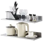 VEVOR 8.6" x 30" Stainless Steel Shelf, Wall Mounted Floating Shelving with Back