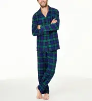 Family PJs Men's Classic Green Flannel Matching Pajama Set Size Small, NWT