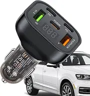 Car Charger Adapter Fast Charging | Fast 150W Car Adapter USB-A+USB-C 5-in-1 Adapte - 5-Ports Voltage Delivery Multiple Power Charger with Digital Display for Camera & Laptop