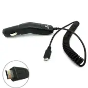 Car Charger Micro-USB Coiled Cable Power Adapter DC Socket for Cell Phones