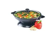 Maxim Kitchen Pro 4.5L 1500W Stir Fry Cooker Electric Wok w Lid Cooking Pan BLK
