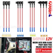 12PCS Add-a-Circuit Fuse Tap-Micro Auto Mini Blade Piggy Back Fuse Holder New