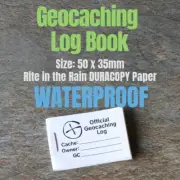 *NEW* GEOLoggers Geocaching WATERPROOF Log Book 50 x 35mm Duracopy 96 Entries