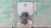 NENA Silver tone Stretch Ring w/ an Owl W/ Rhinestones NWT