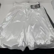 AND1 Mens Basketball Gym Court Workout Shorts STARK WHITE SIZE L