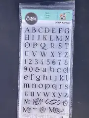 Sizzix Clear Stamp Alphabet 70pc Set Crossword Puzzle Font Text ABC Cling