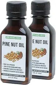 [2 PACK] Siberian Pine Nut Oil | 100% Natural Extra Virgin Cold Pressed 2x100 ml / 6.8 fl oz (2 bottles) | Unrefined Raw No-GMO Vegan | Exclusive Healthy Diet Food Grade