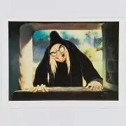 Snow White and the Seven Dwarfs Postcard Witch Disney Vintage All Alone My Pet