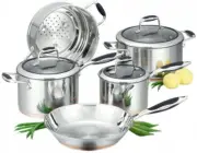 Scanpan Coppernox Cookware 5-Pieces Set Silver, 26035